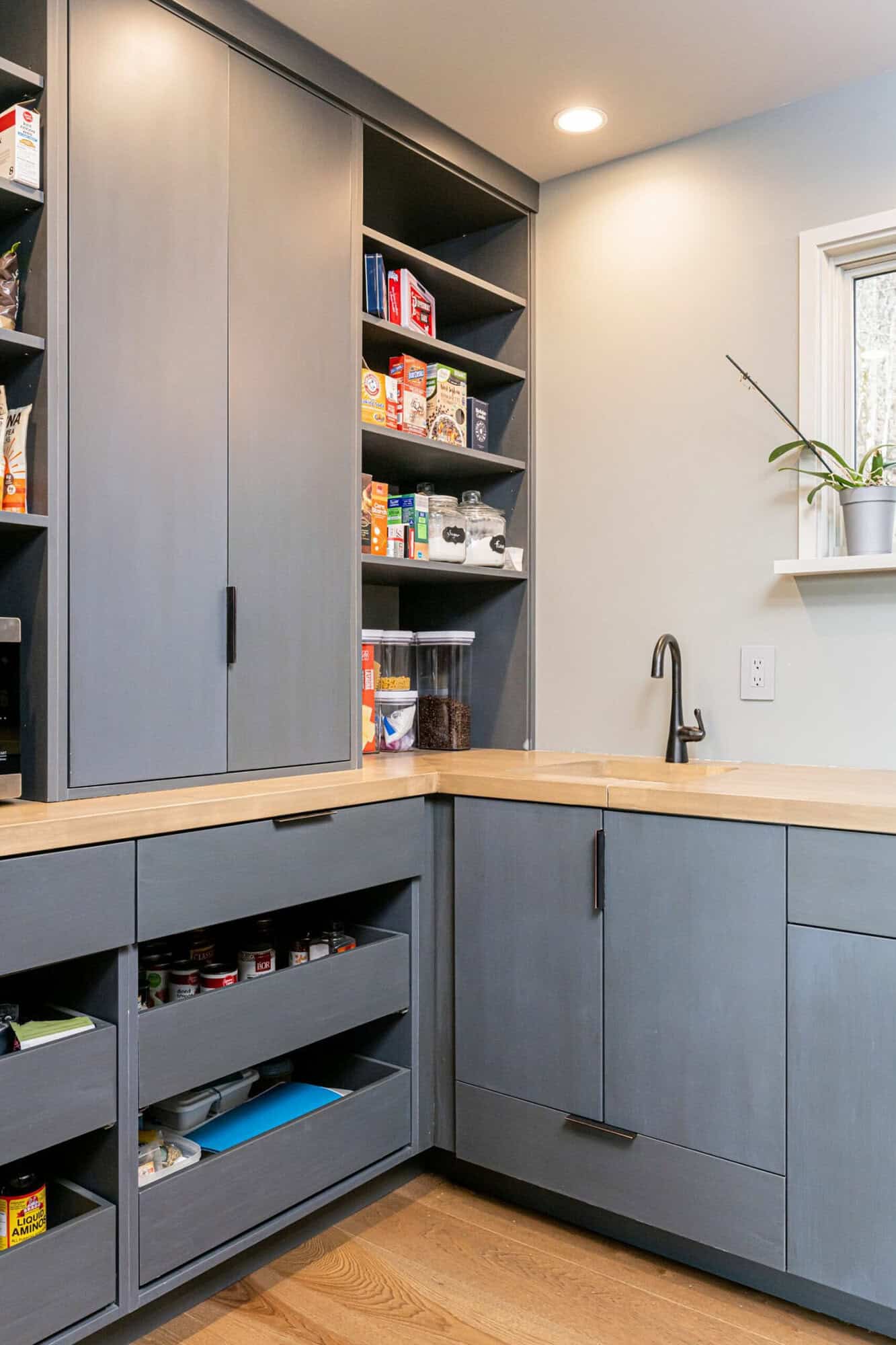 contemporary laundry room and pantry
