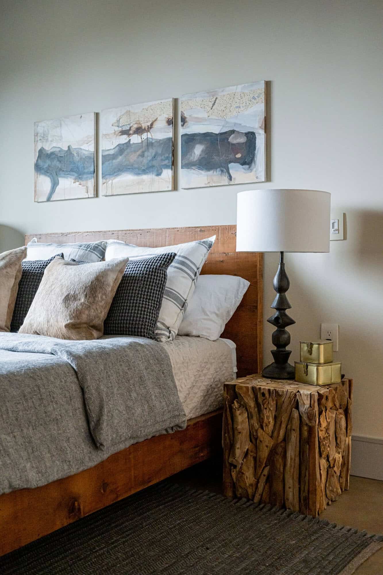 contemporary lower level guest bedroom