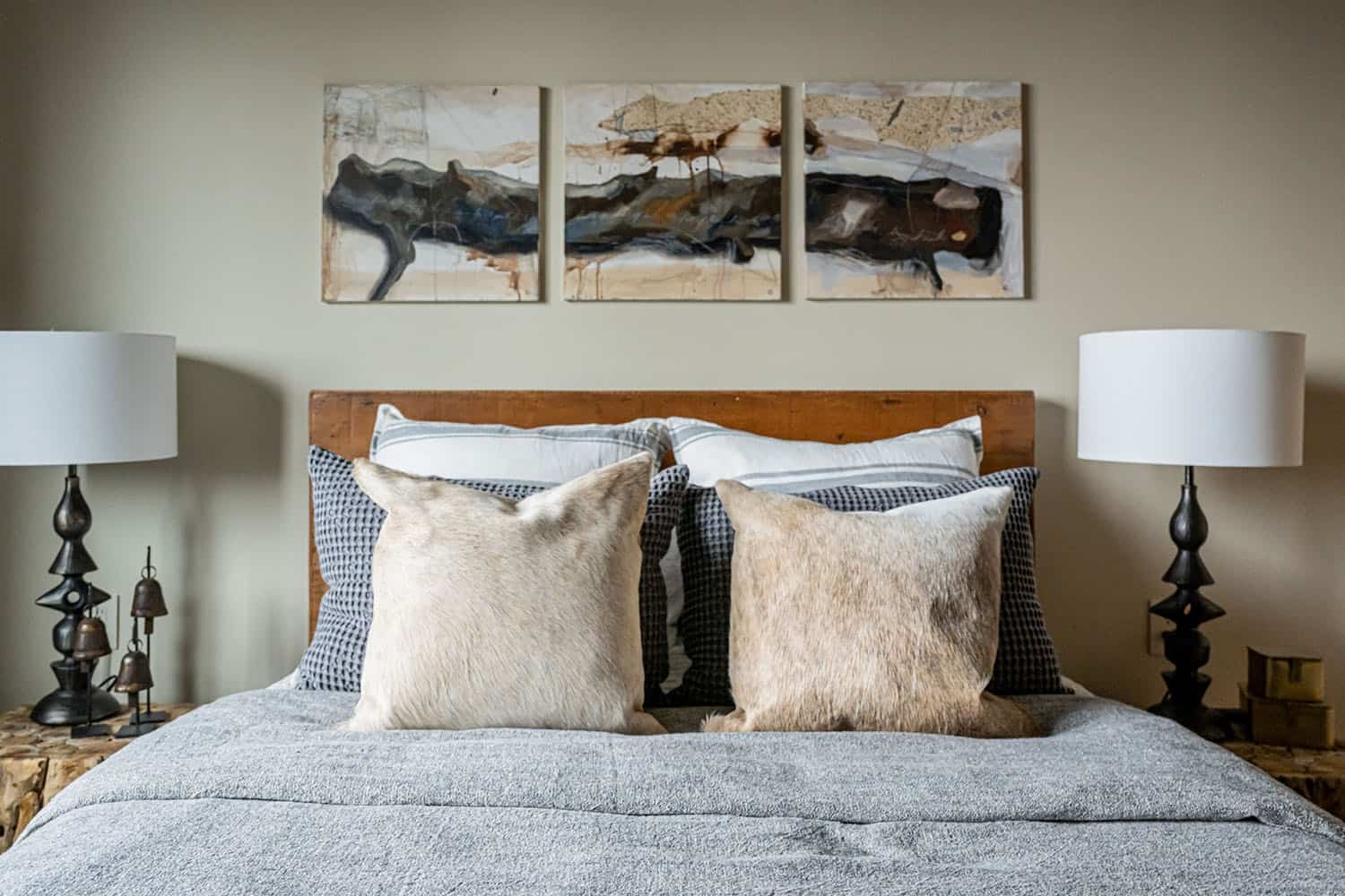 contemporary lower level guest bedroom