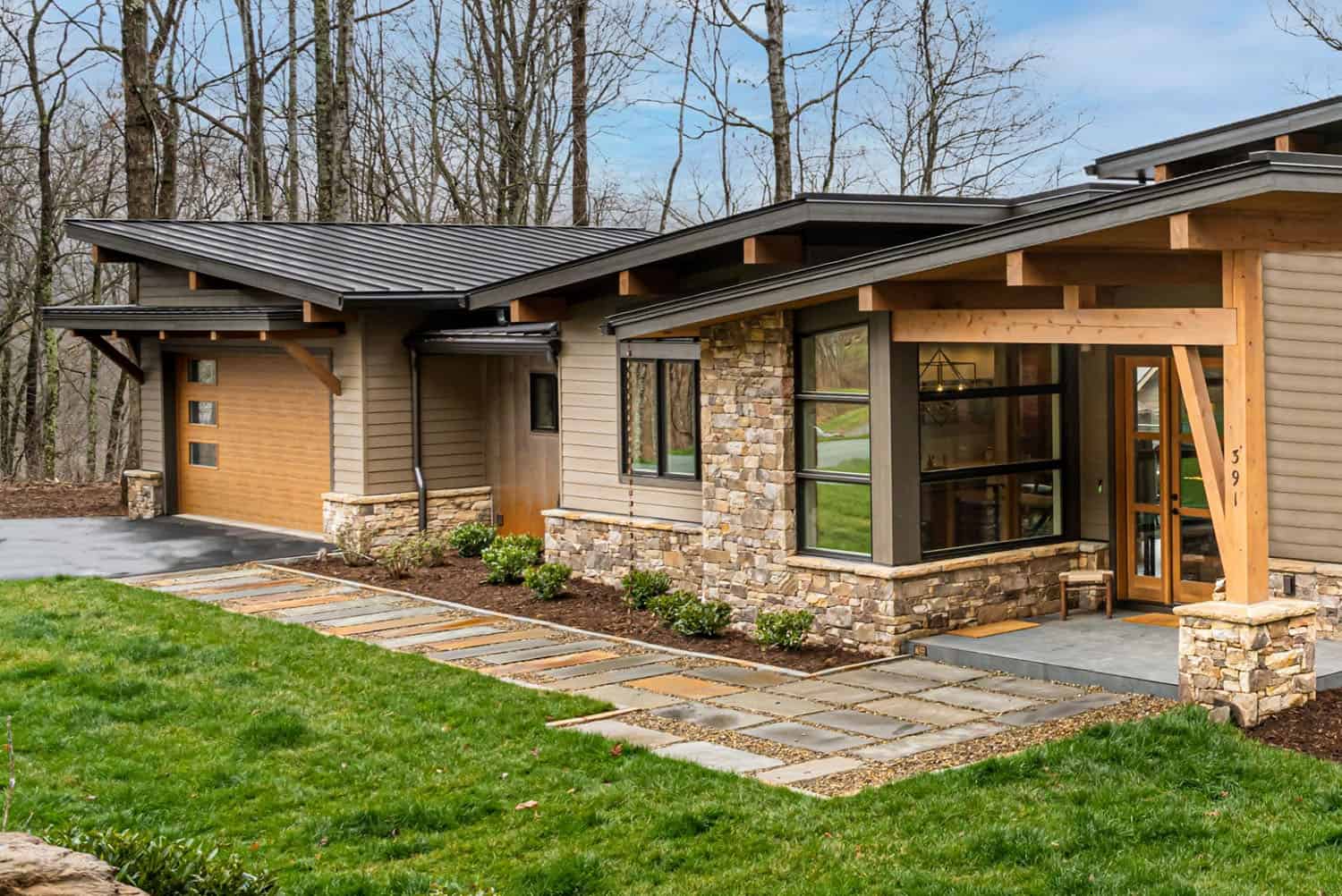contemporary mountain home exterior