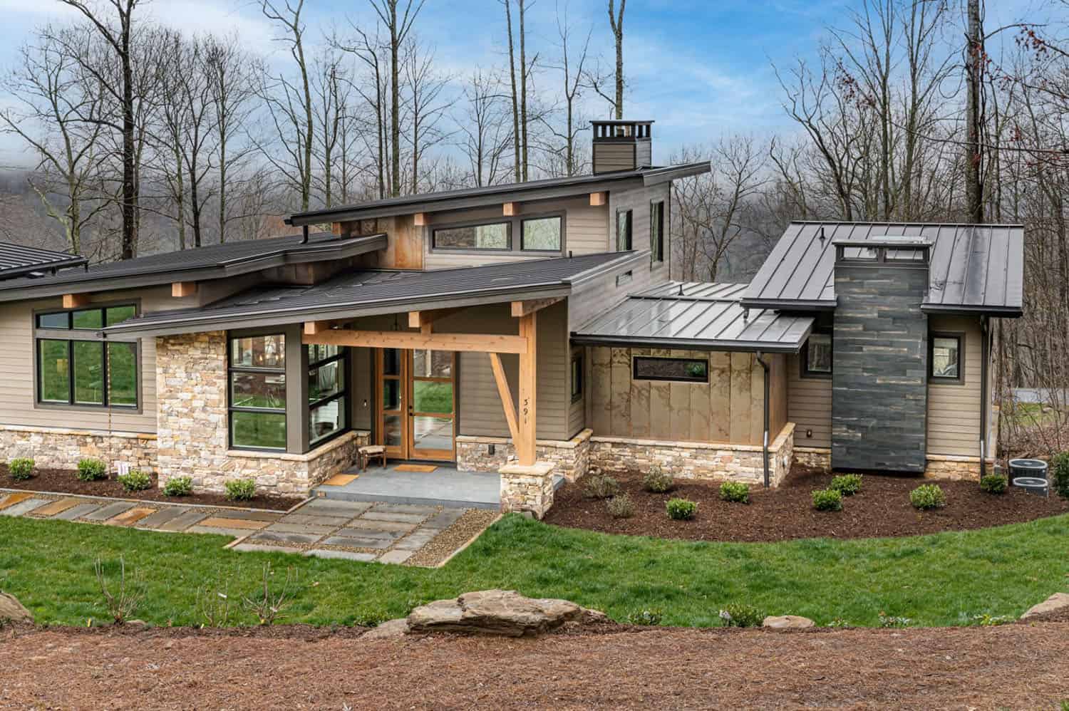 contemporary mountain home exterior