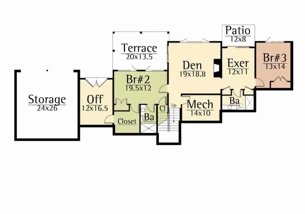 mountain home floor plan lower level