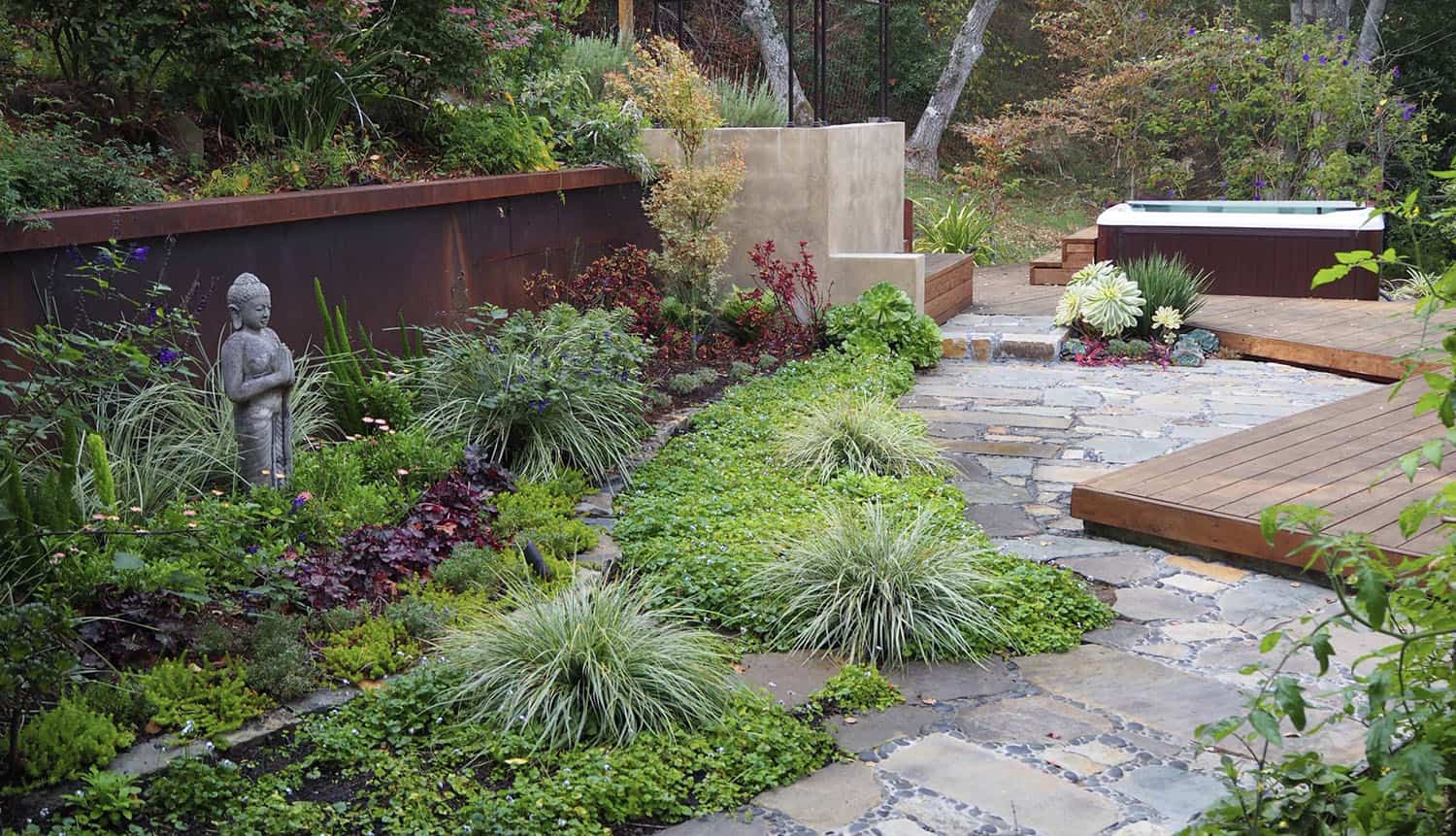 Asian style meditation garden