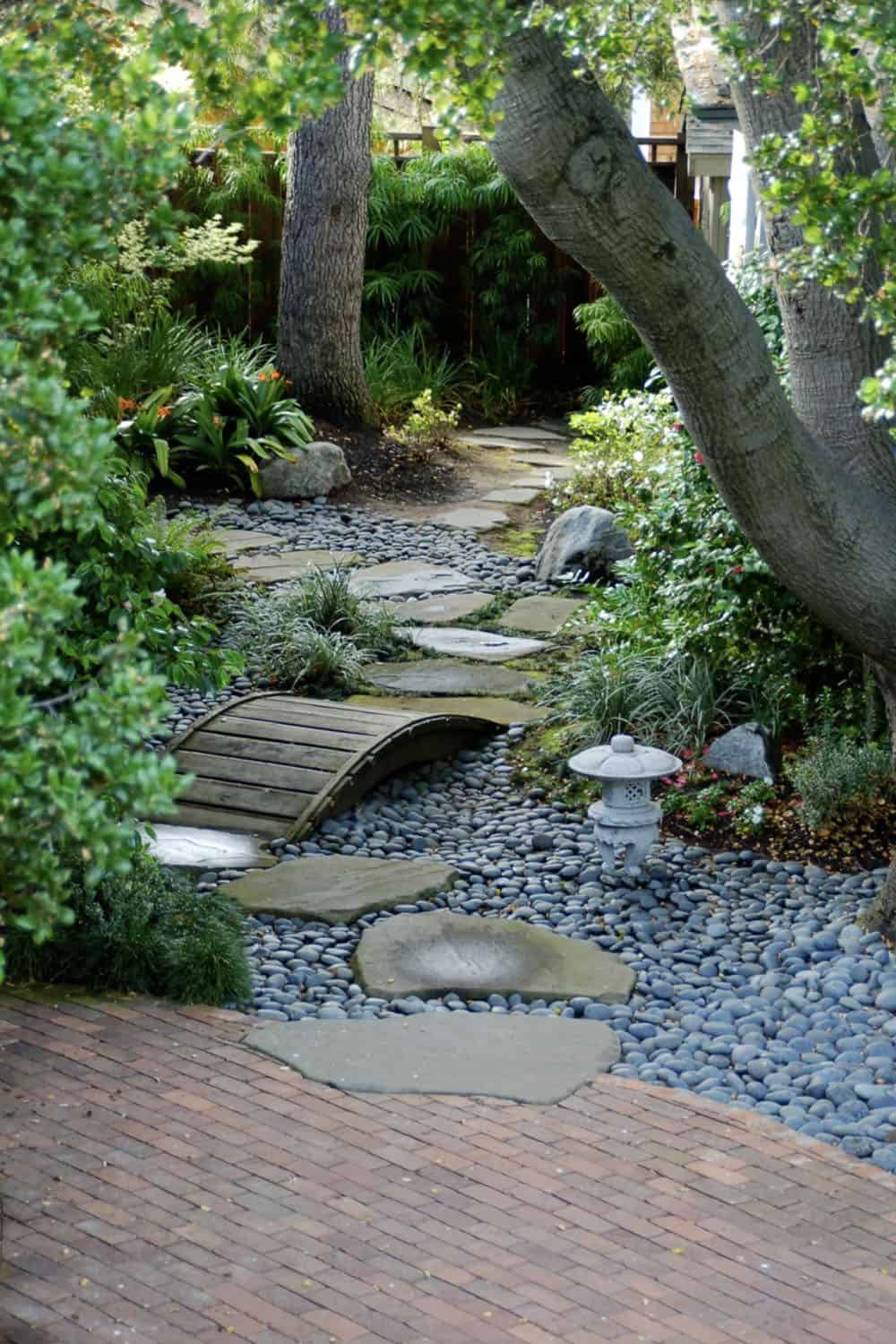 pathway over a dry river bed