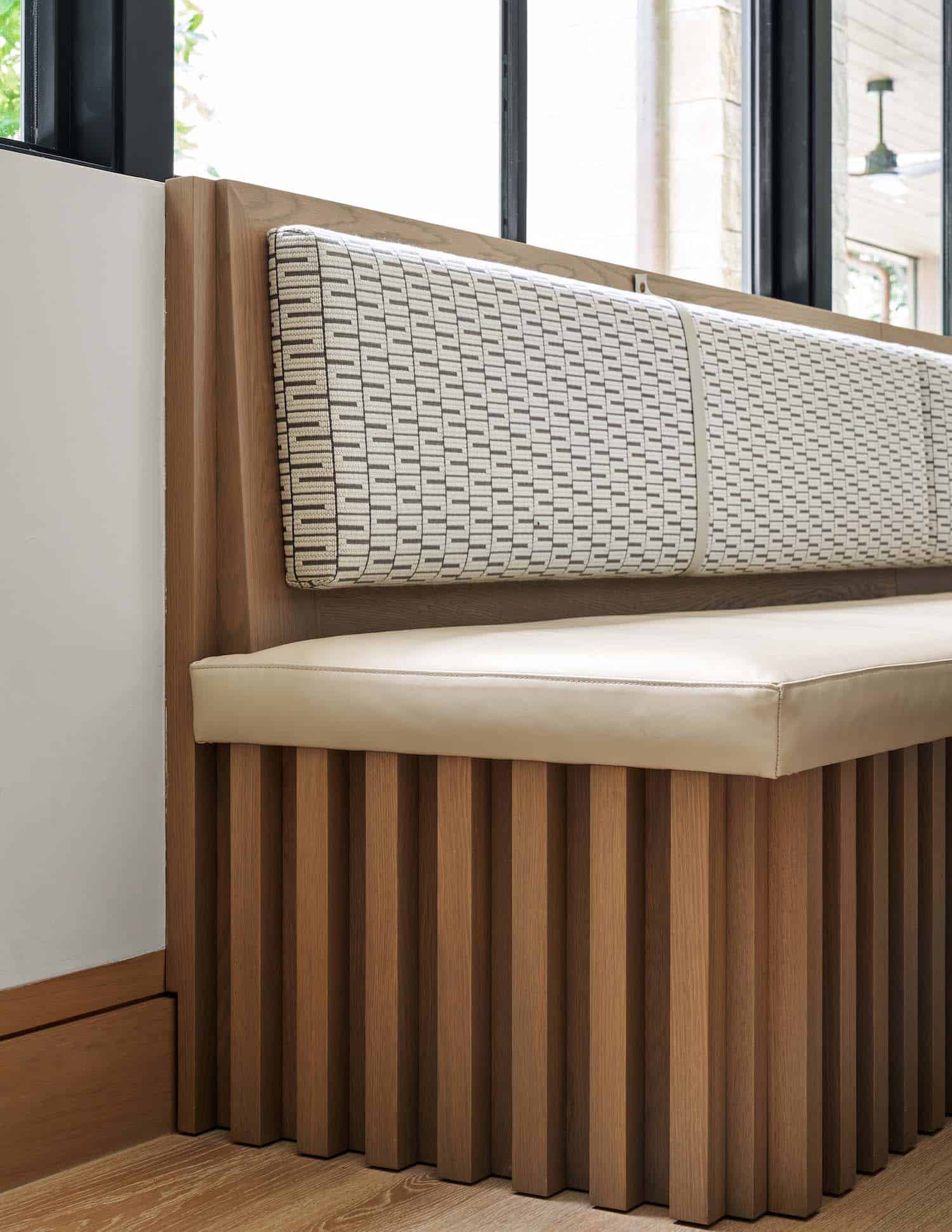 contemporary built-in banquette detail