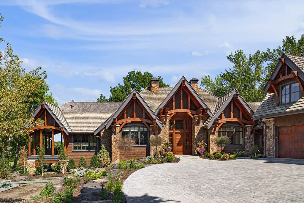 rustic lake house exterior