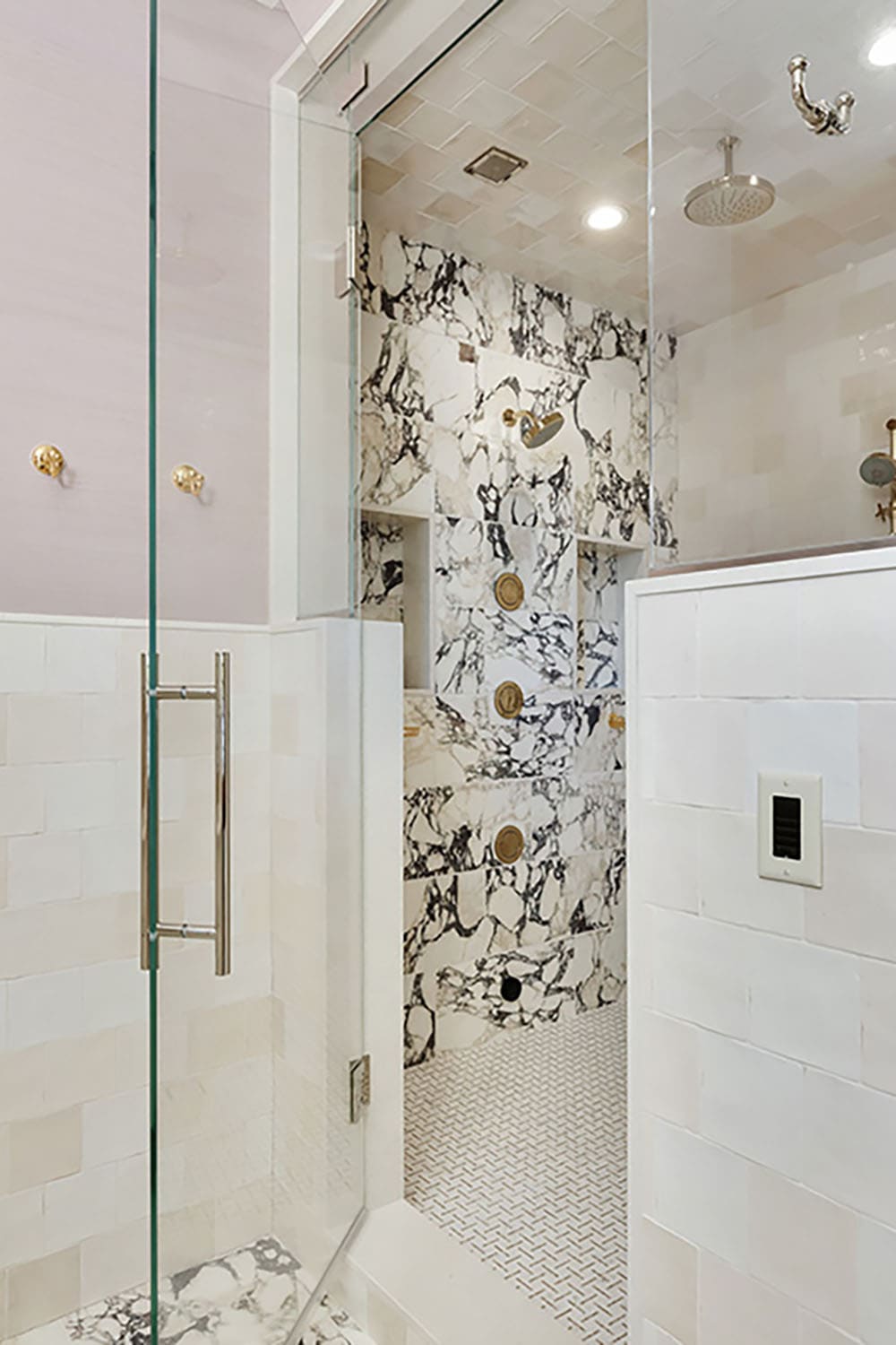 rustic bathroom with a walk-in shower