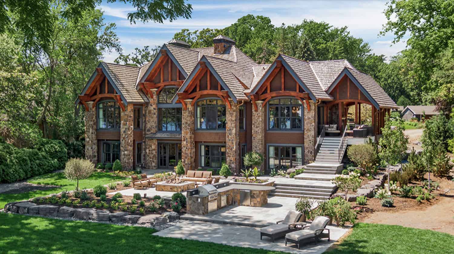 rustic lake house exterior