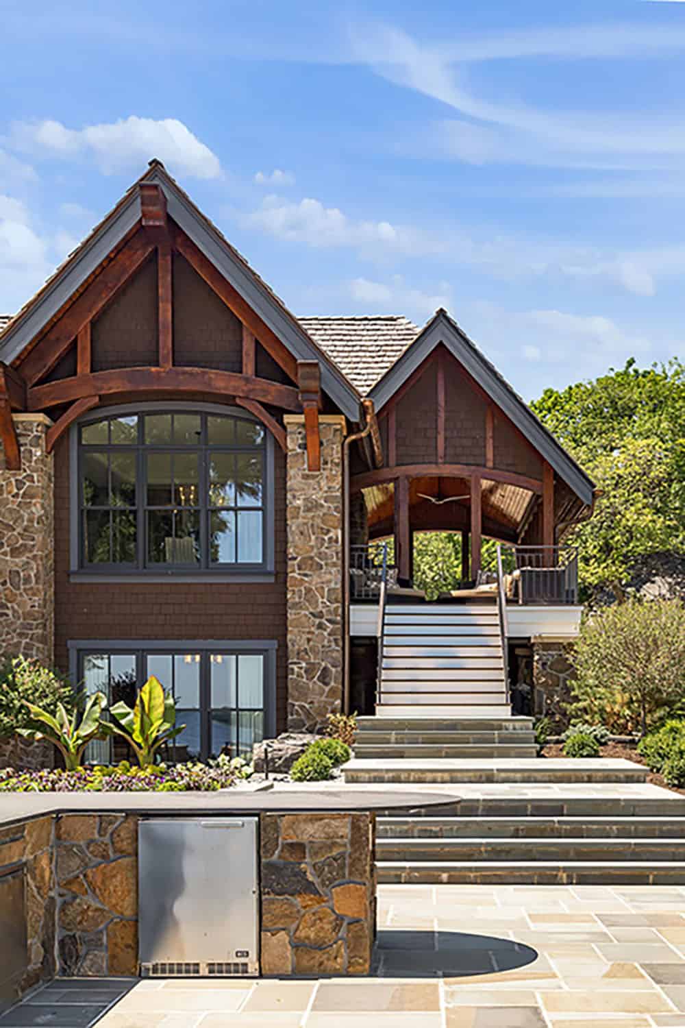 rustic lake house exterior