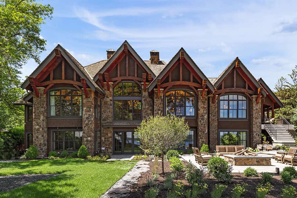 rustic lake house exterior