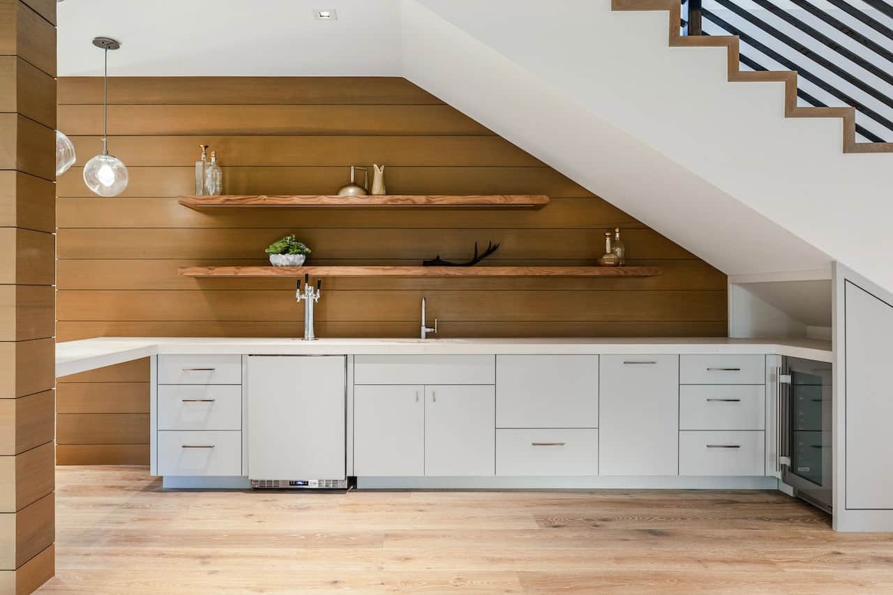 contemporary home bar