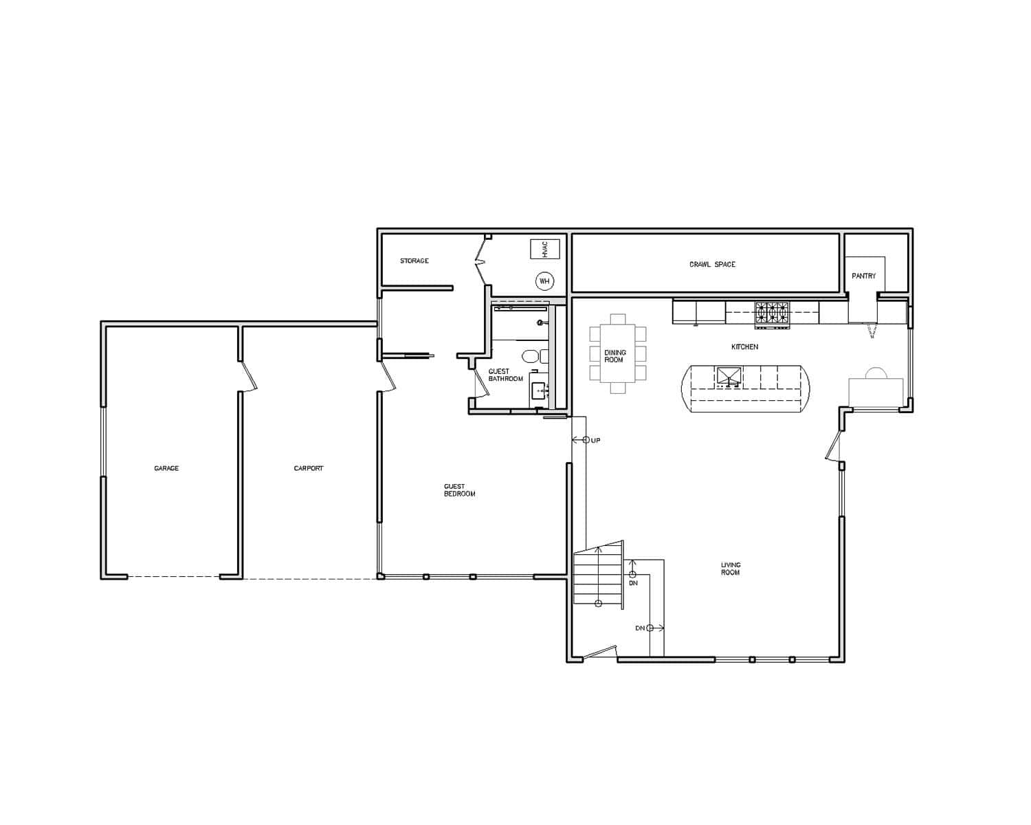 Midcentury Proposed Floor Plan - Level One