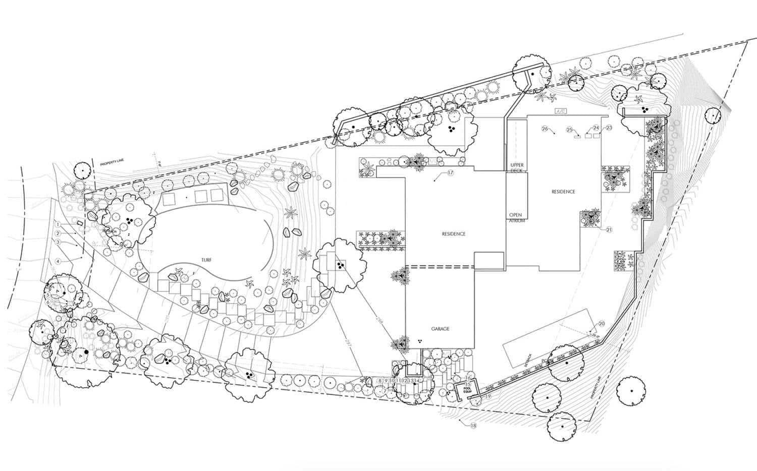 midcentury modern site plan
