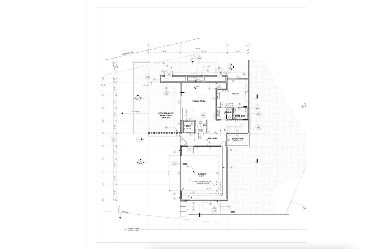 midcentury modern first floor plan