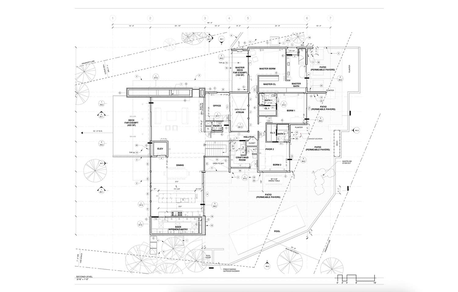 midcentury modern second floor plan