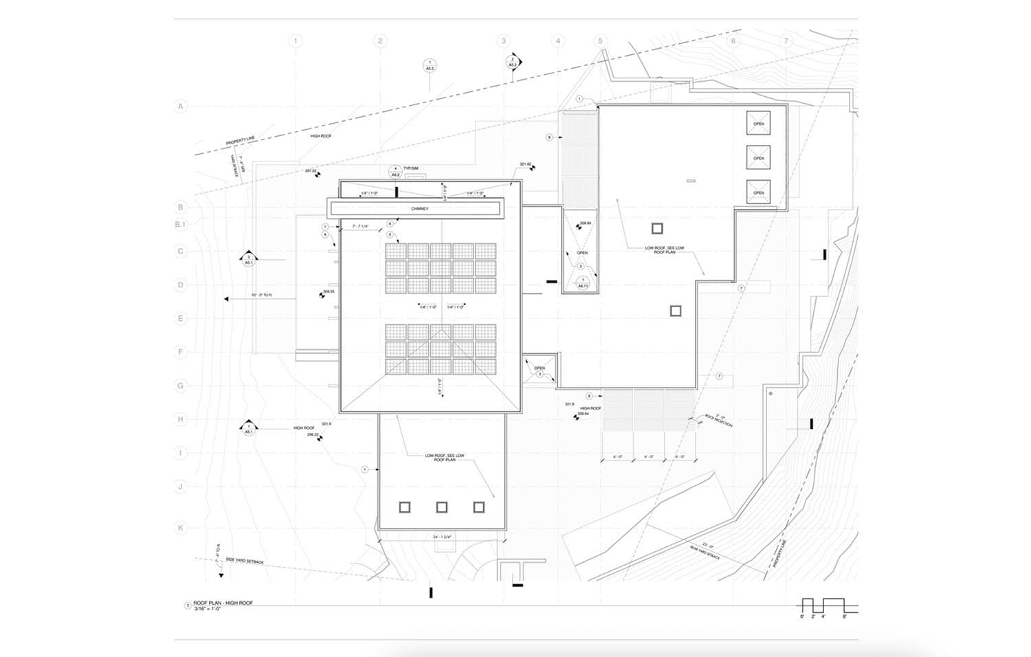 midcentury modern roof plan