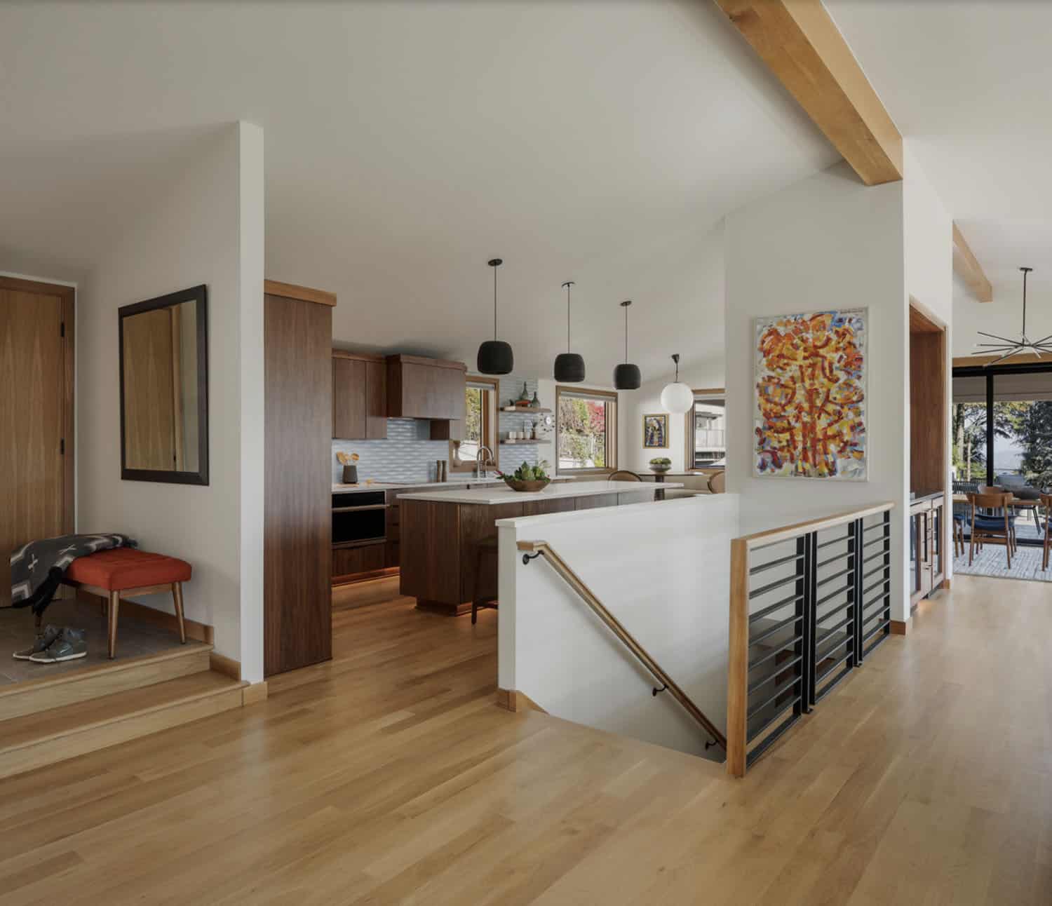 midcentury modern stairwell design
