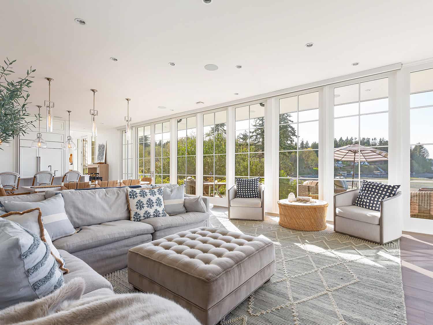 modern farmhouse style great room