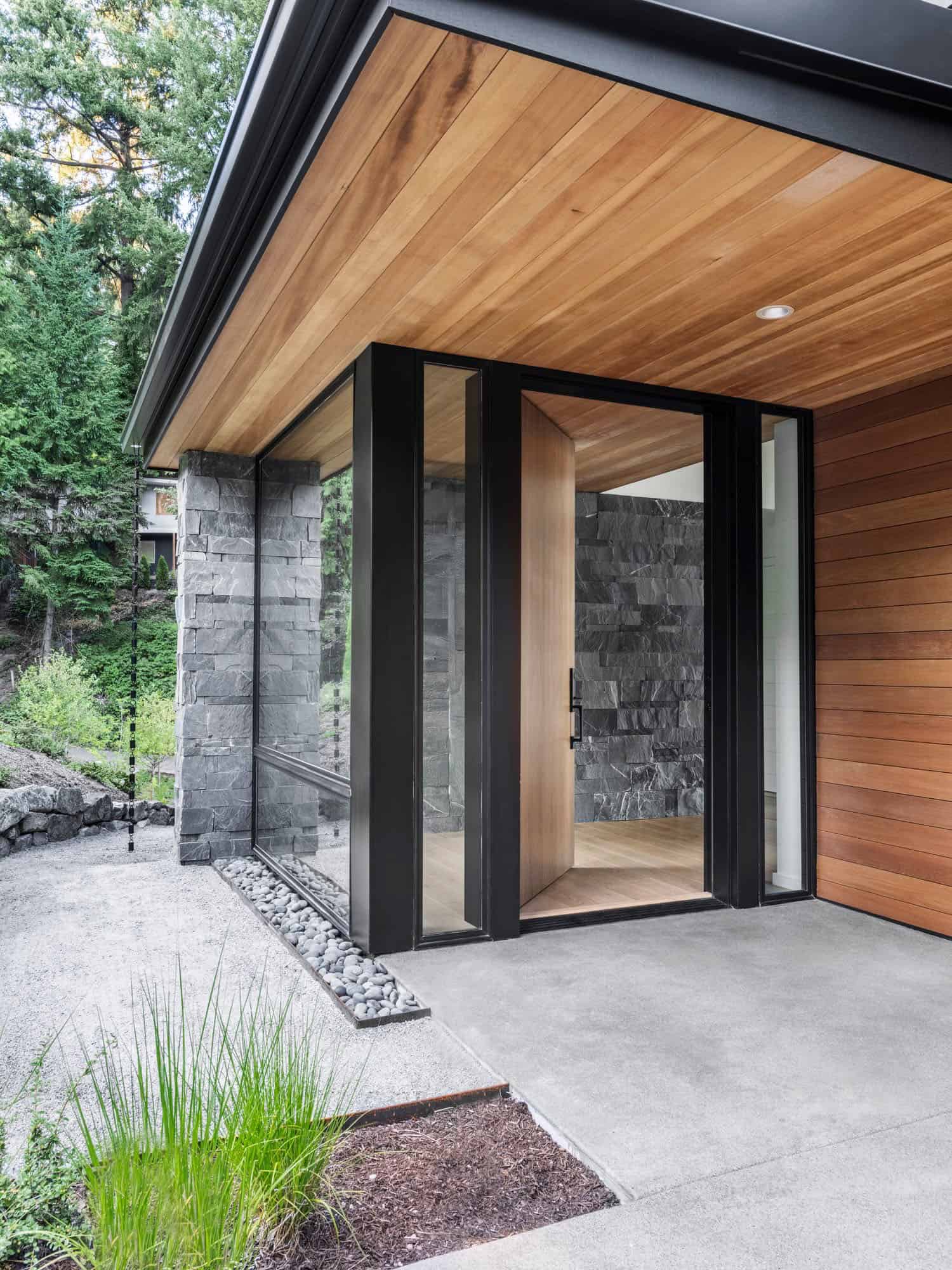 modern lake house exterior