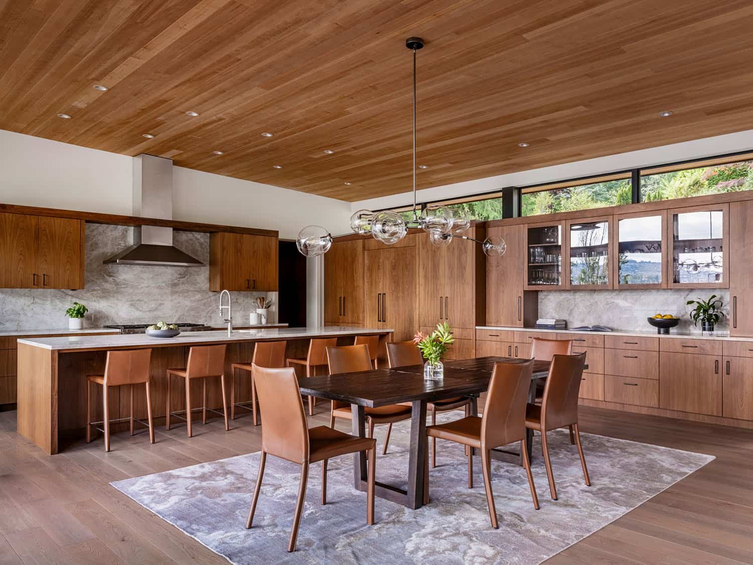 modern dining room and kitchen