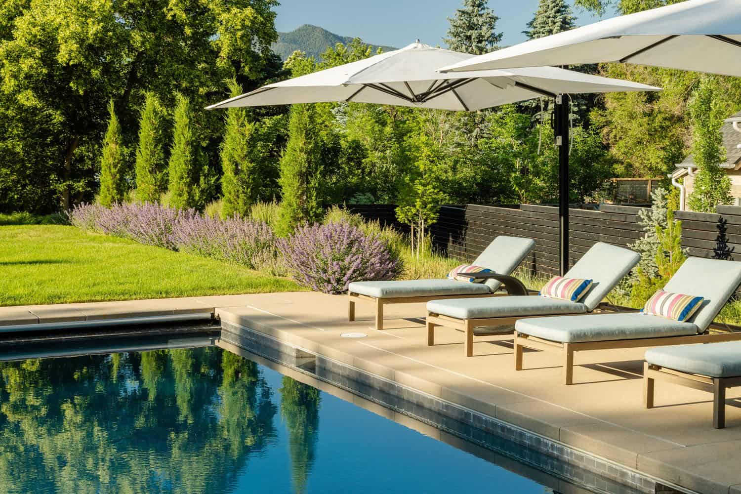 modern house exterior with a pool
