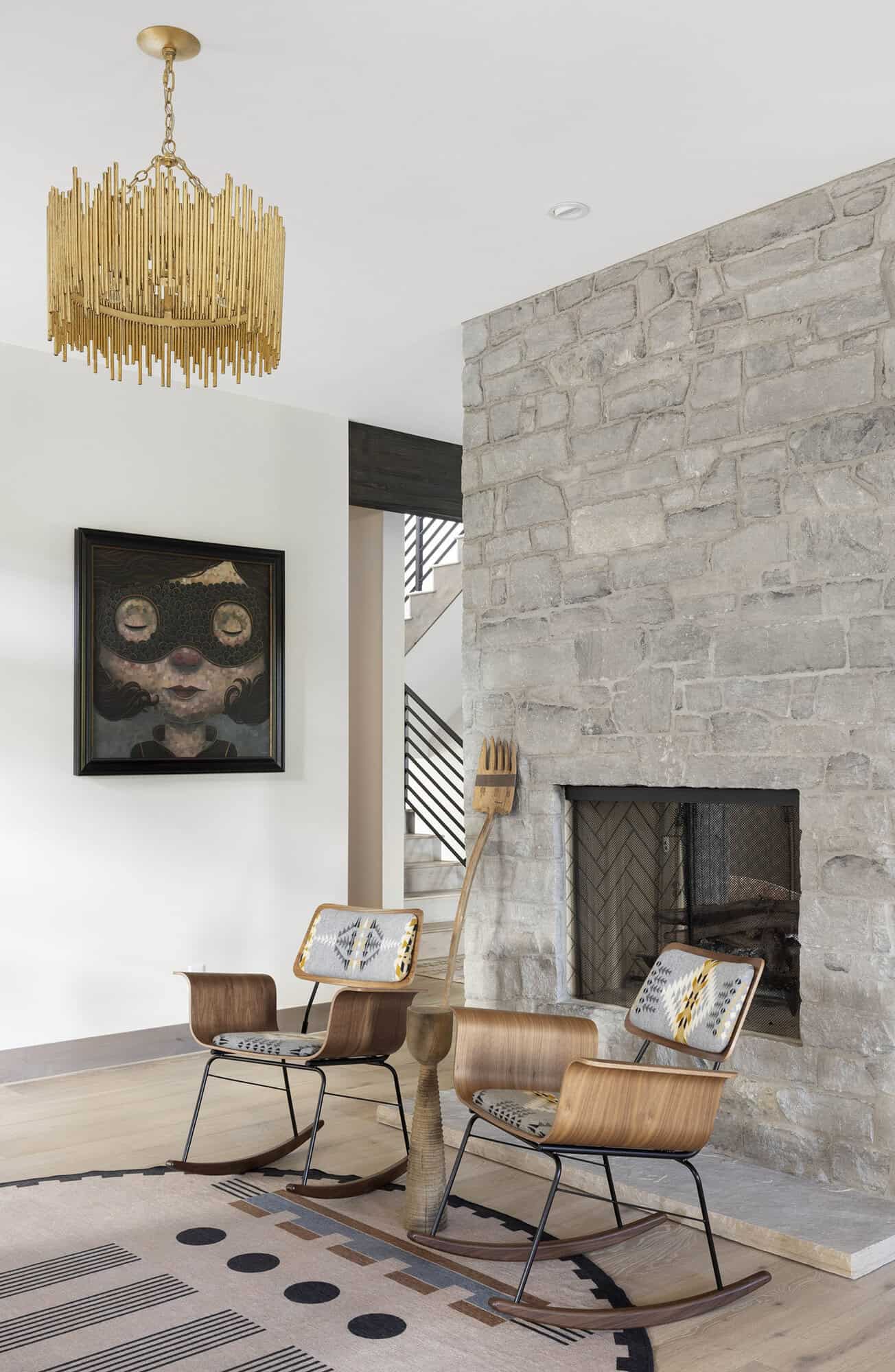 contemporary mountain home entry