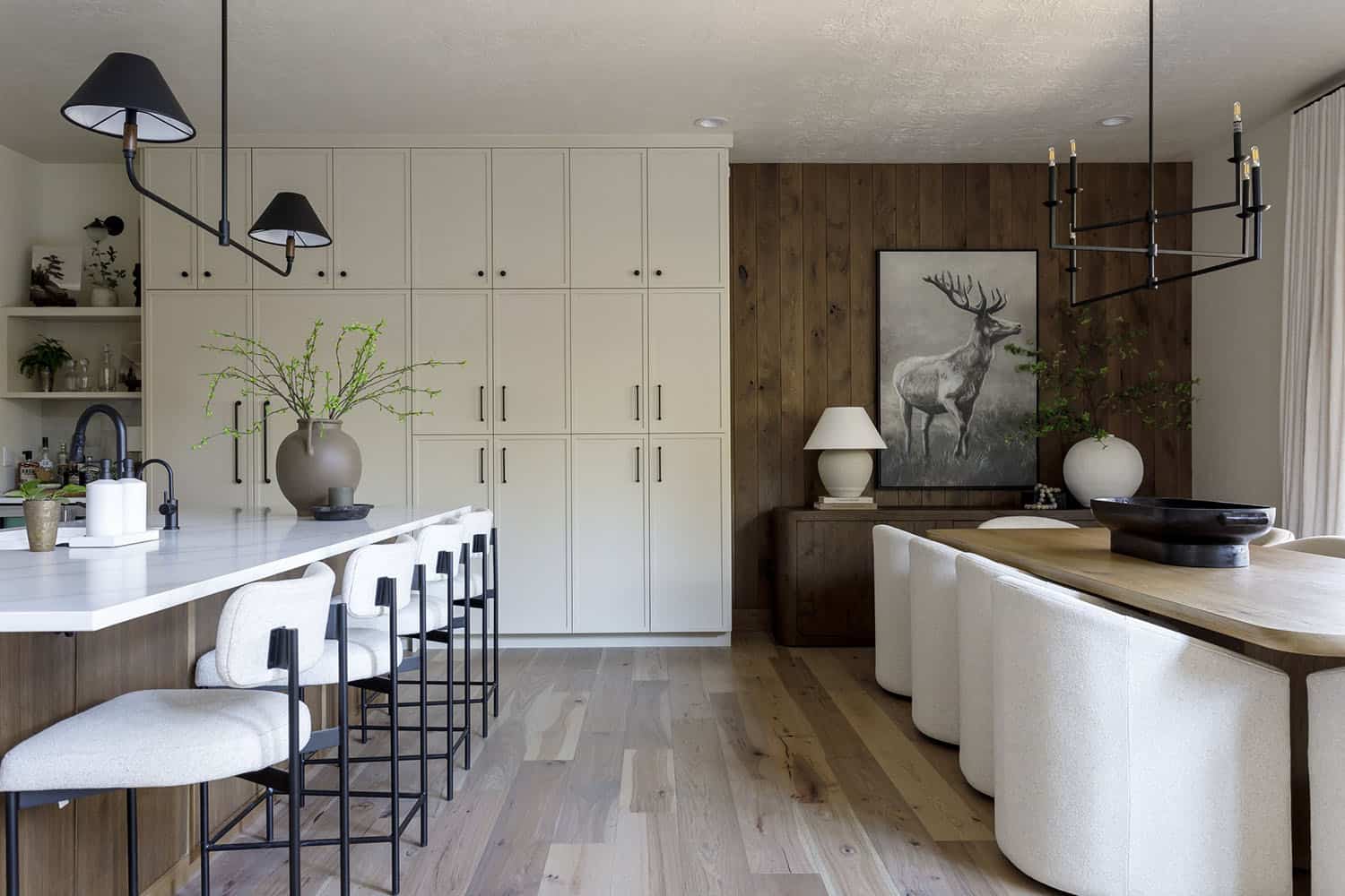 rustic kitchen and dining room