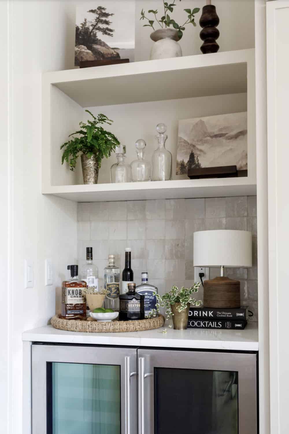 rustic built-in bar