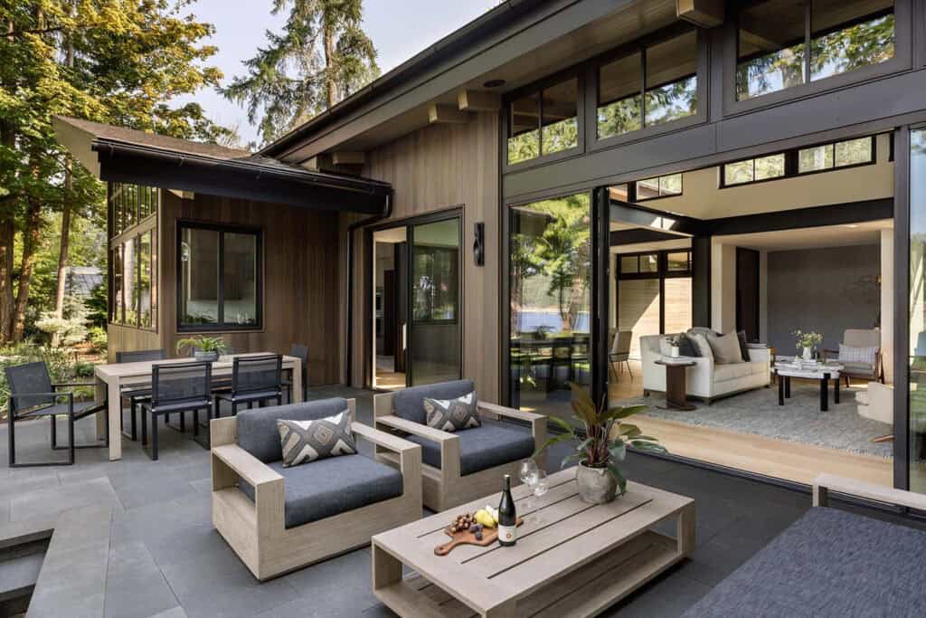 Step inside this beautiful modern woodland retreat on Bainbridge Island
