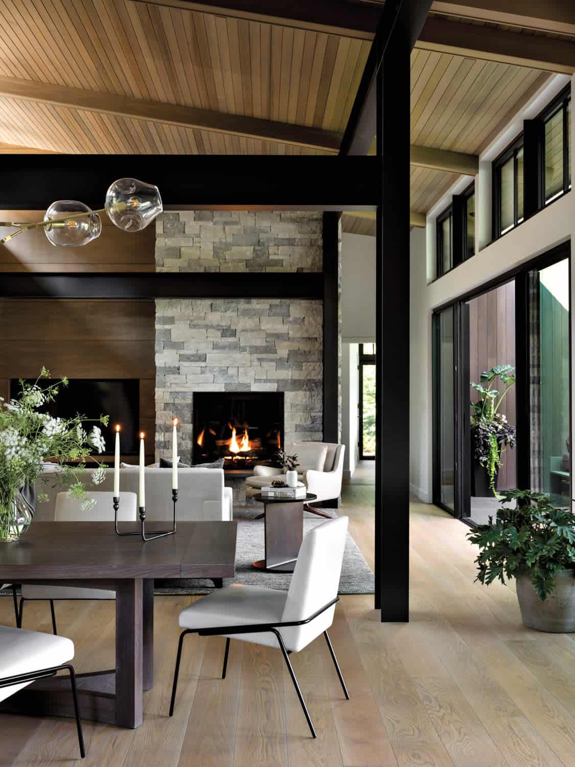 modern dining room looking towards the living room