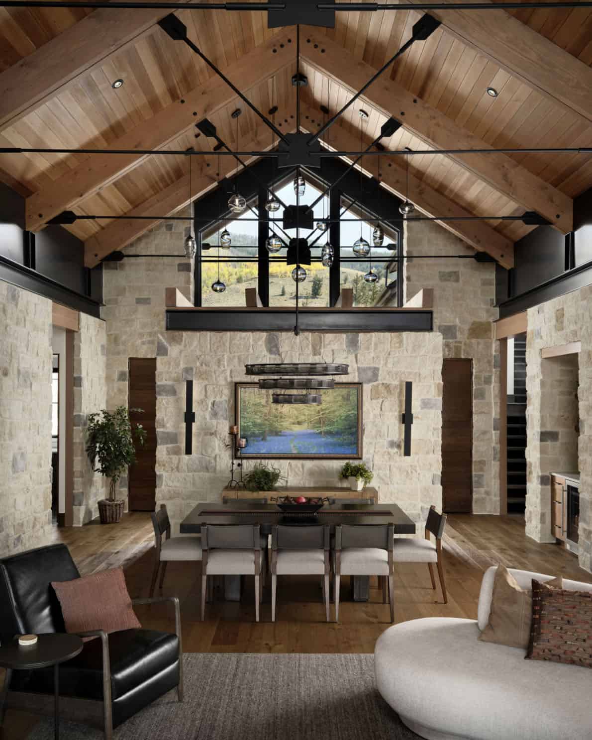 modern mountain style great room
