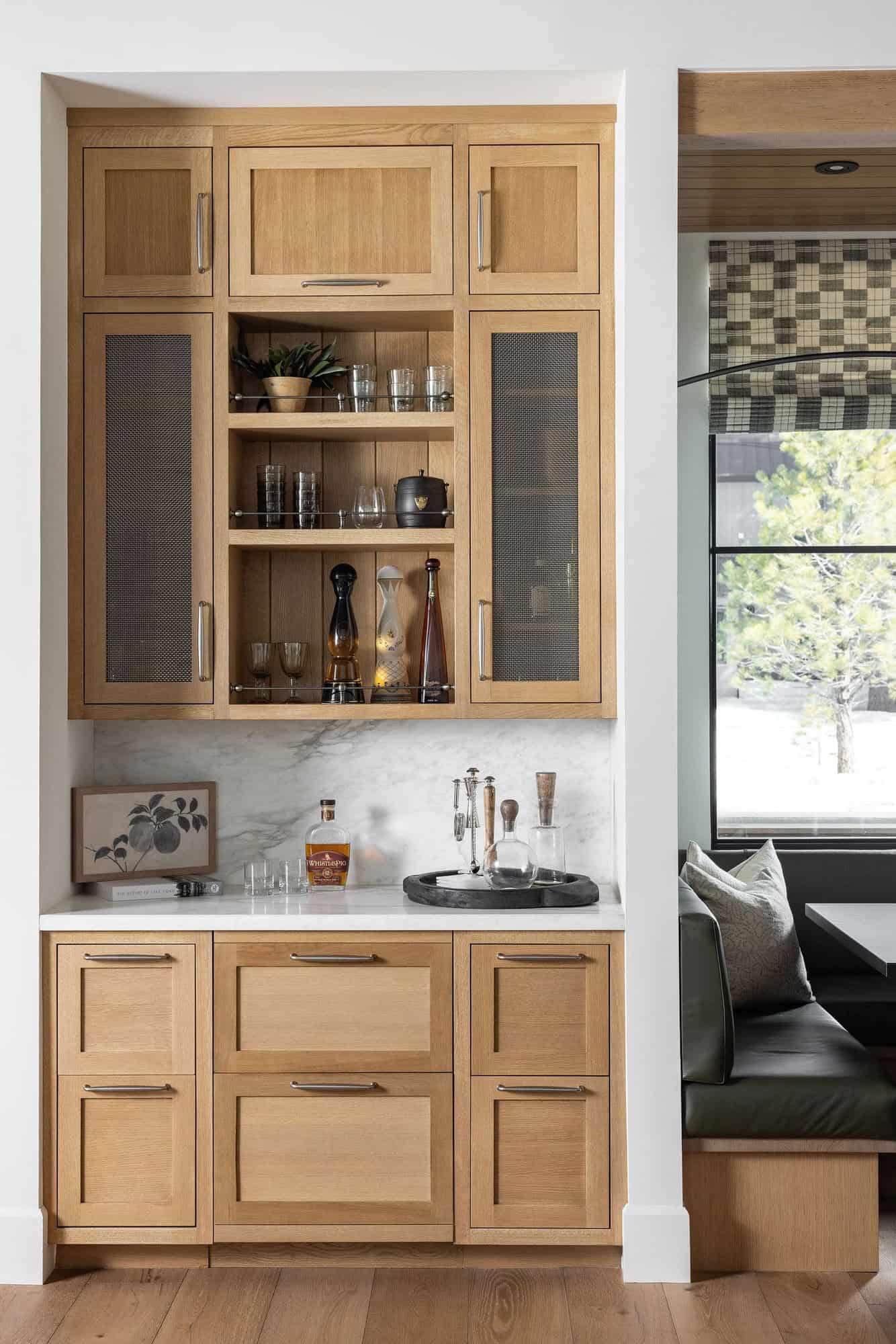 modern farmhouse style kitchen wet bar with a sink