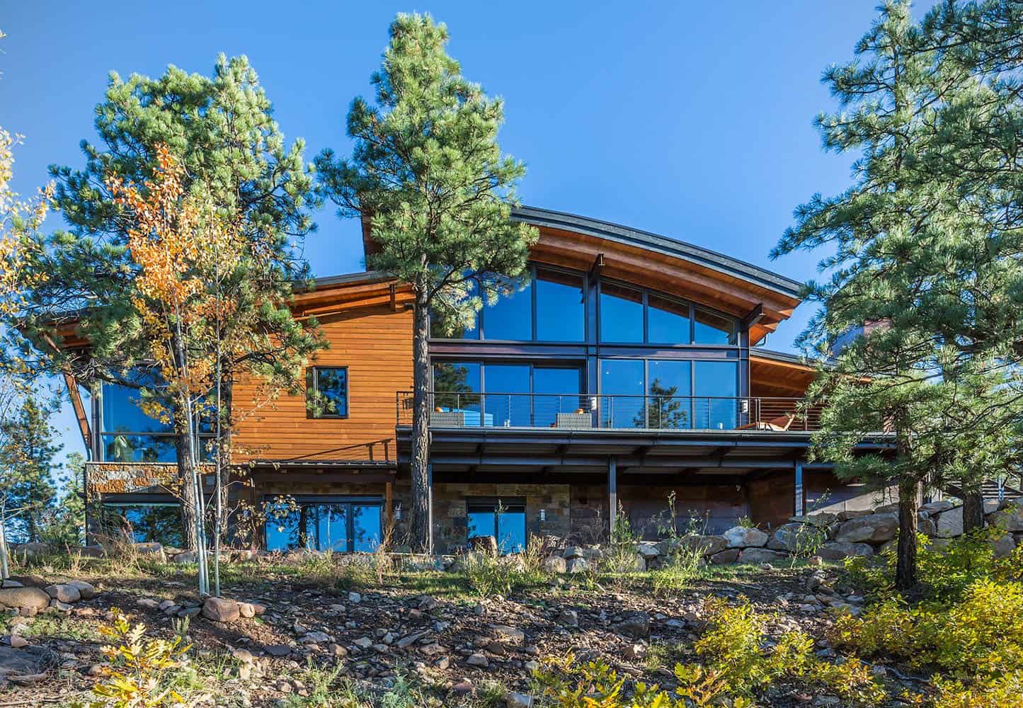 contemporary mountain home exterior