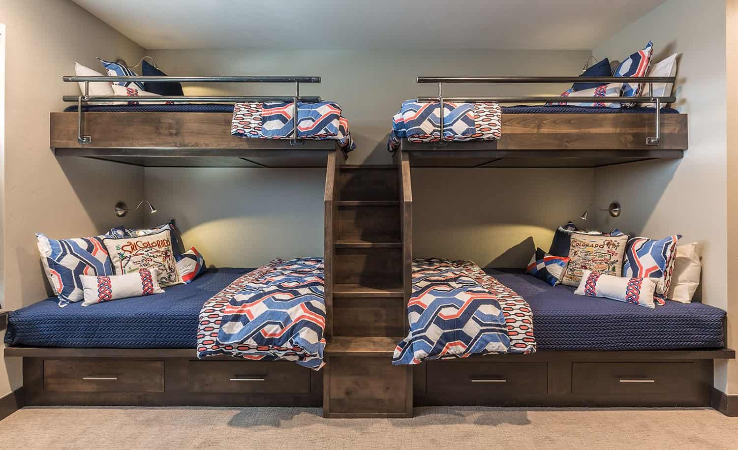 rustic kids bunk bedroom