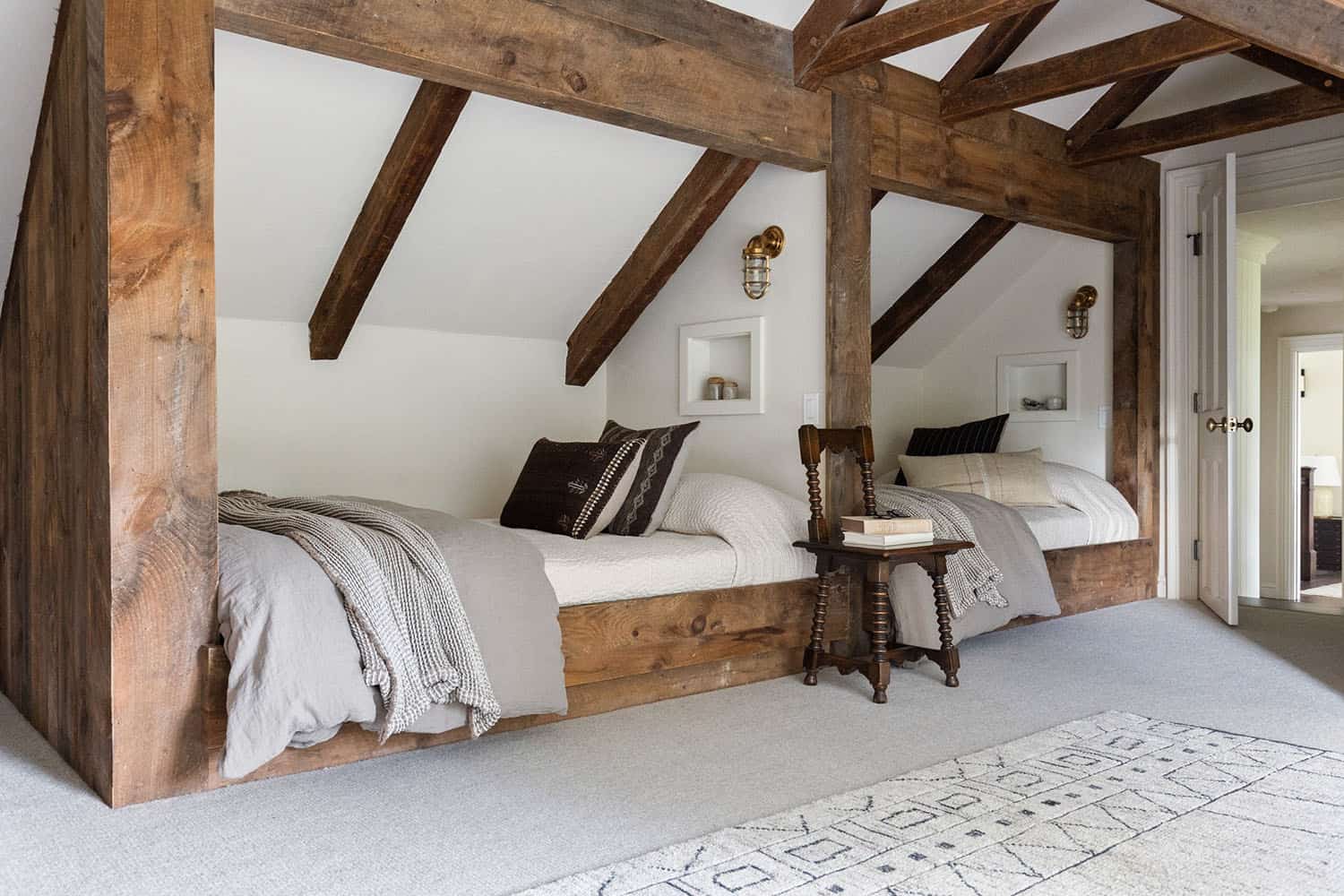 contemporary attic bedroom