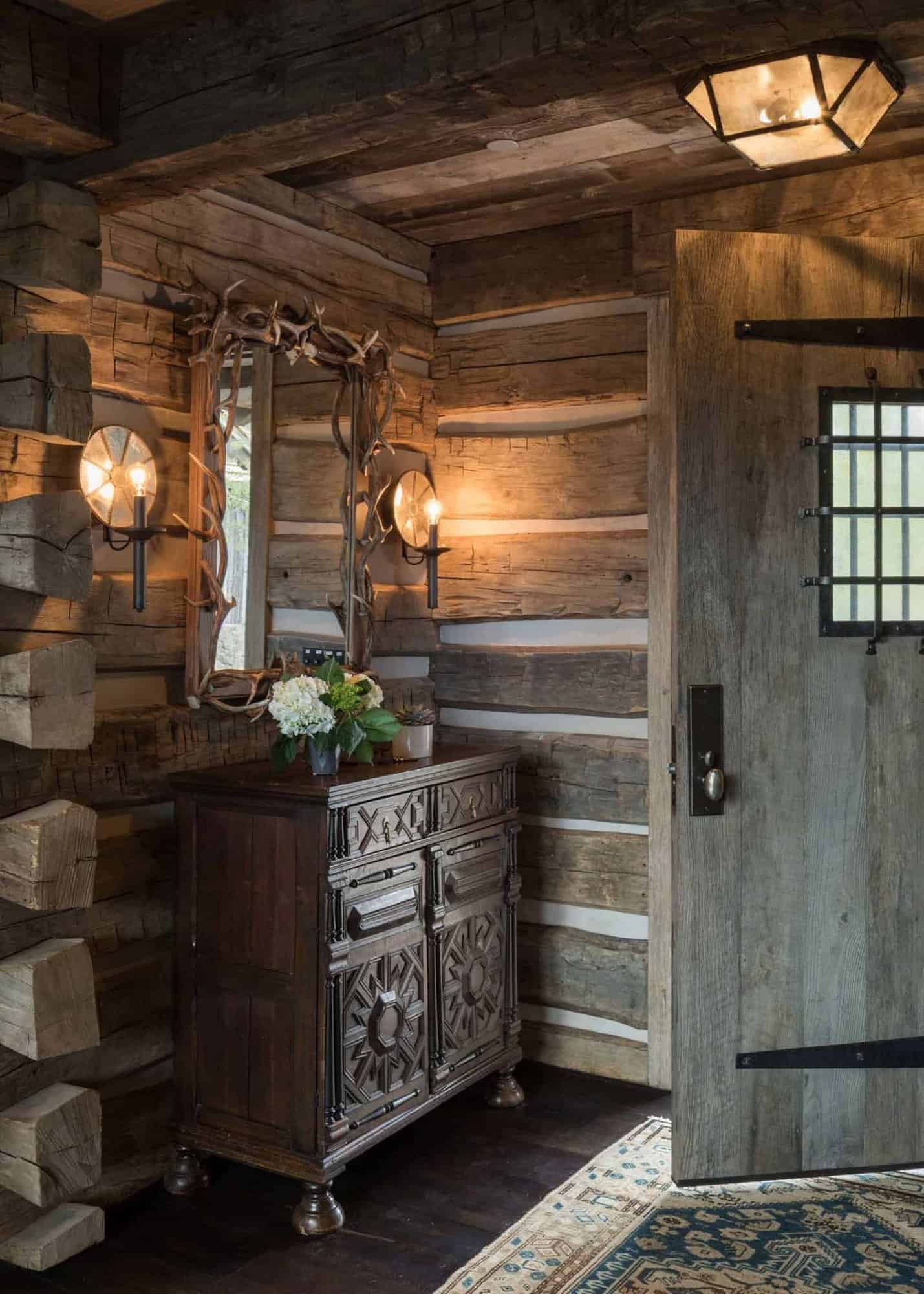 rustic modern mountain home entry