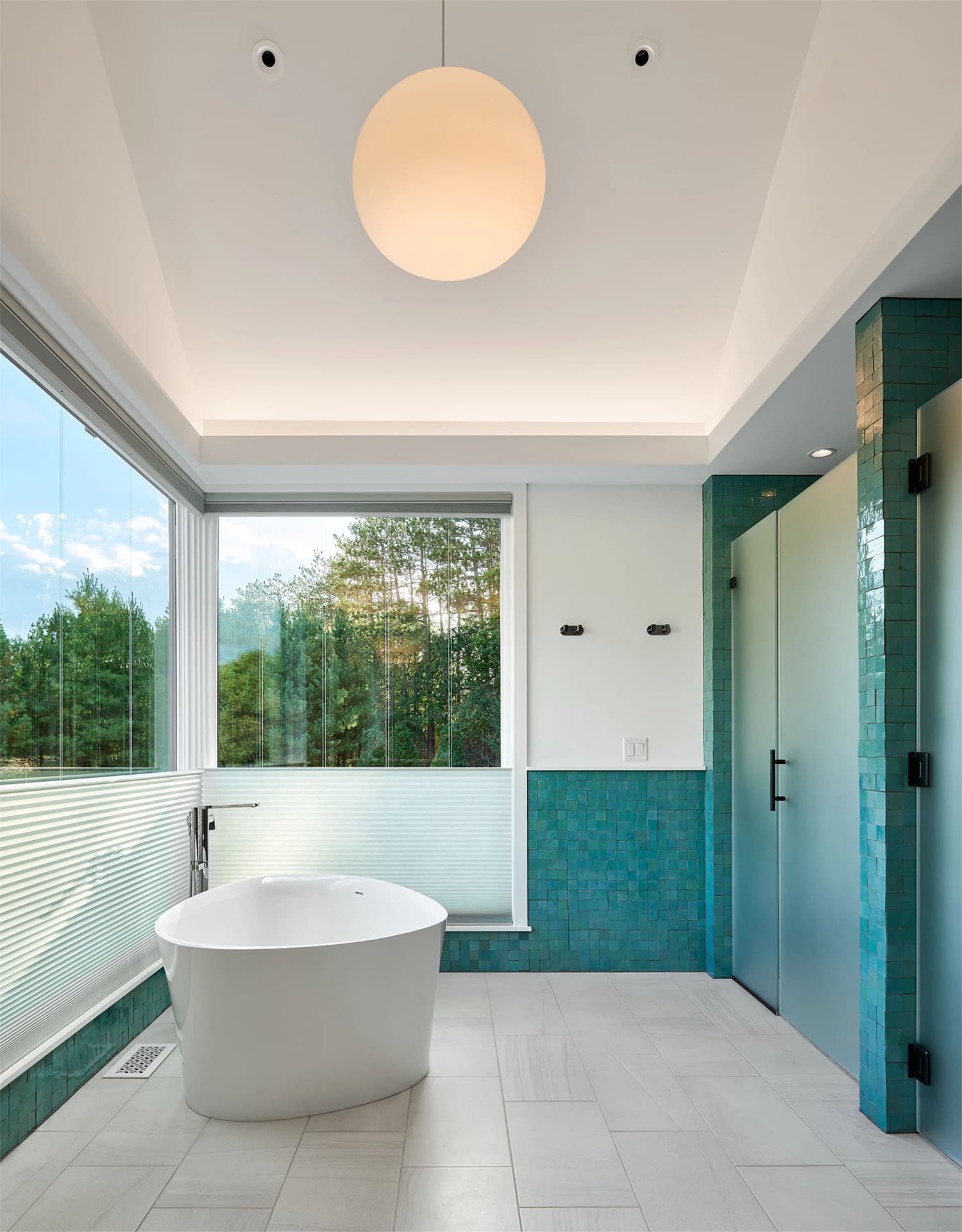 modern bathroom with a freestanding tub
