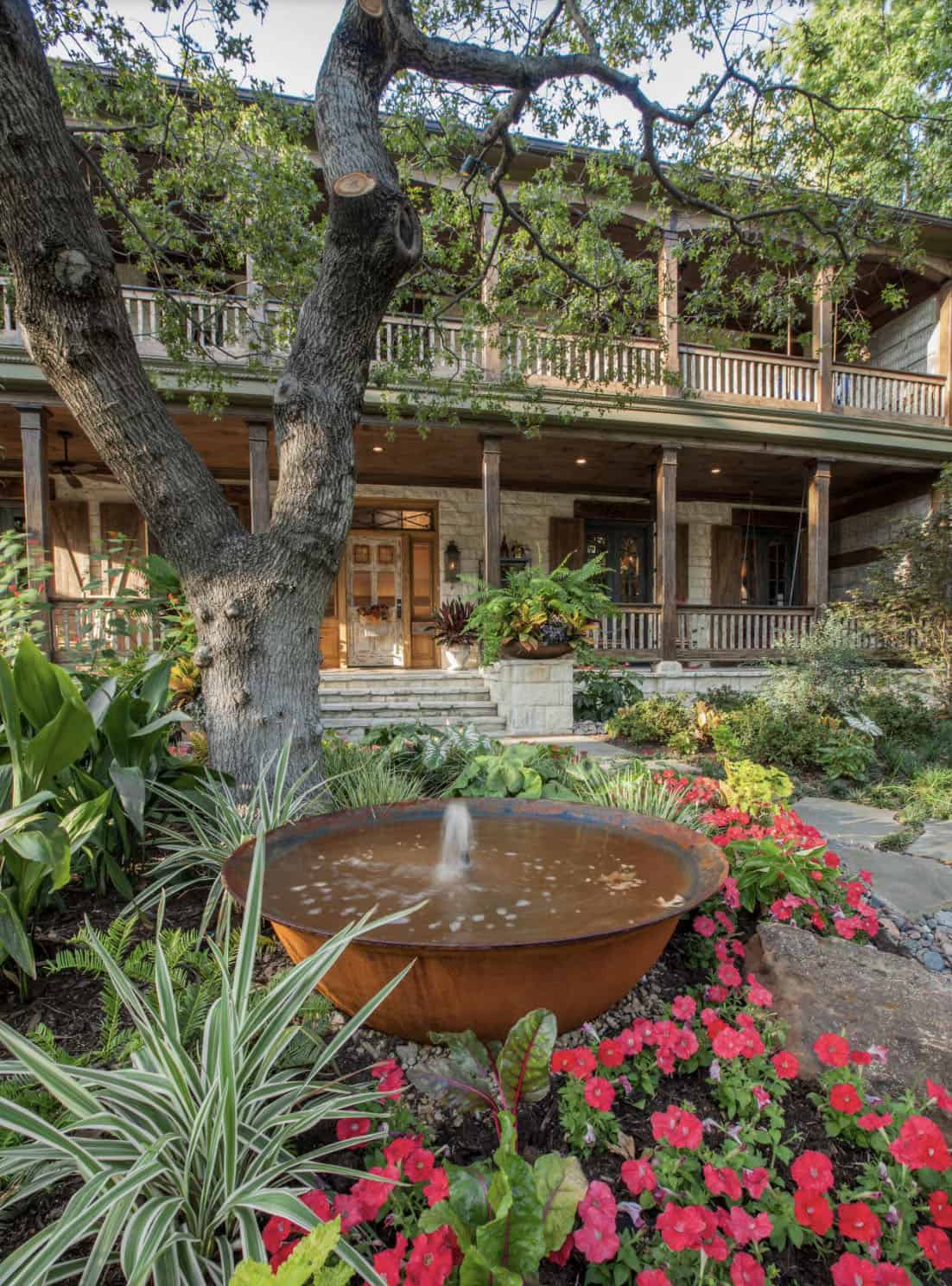 water feature in the front yard