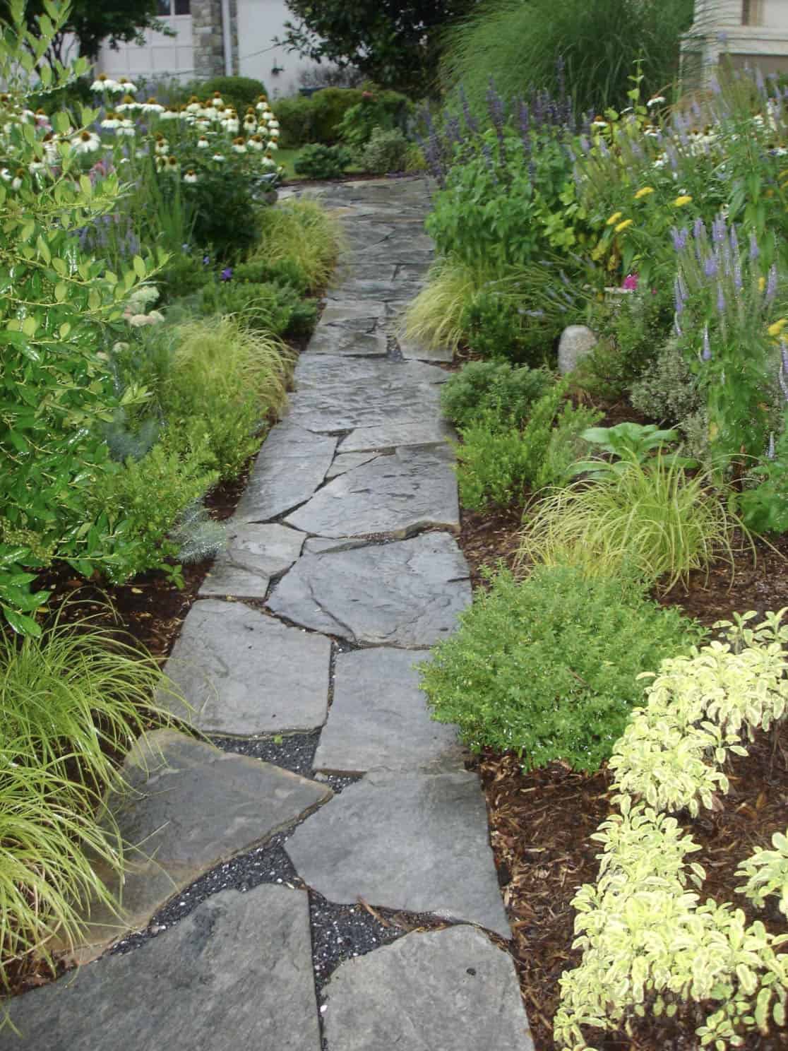arts and crafts garden with a pathway