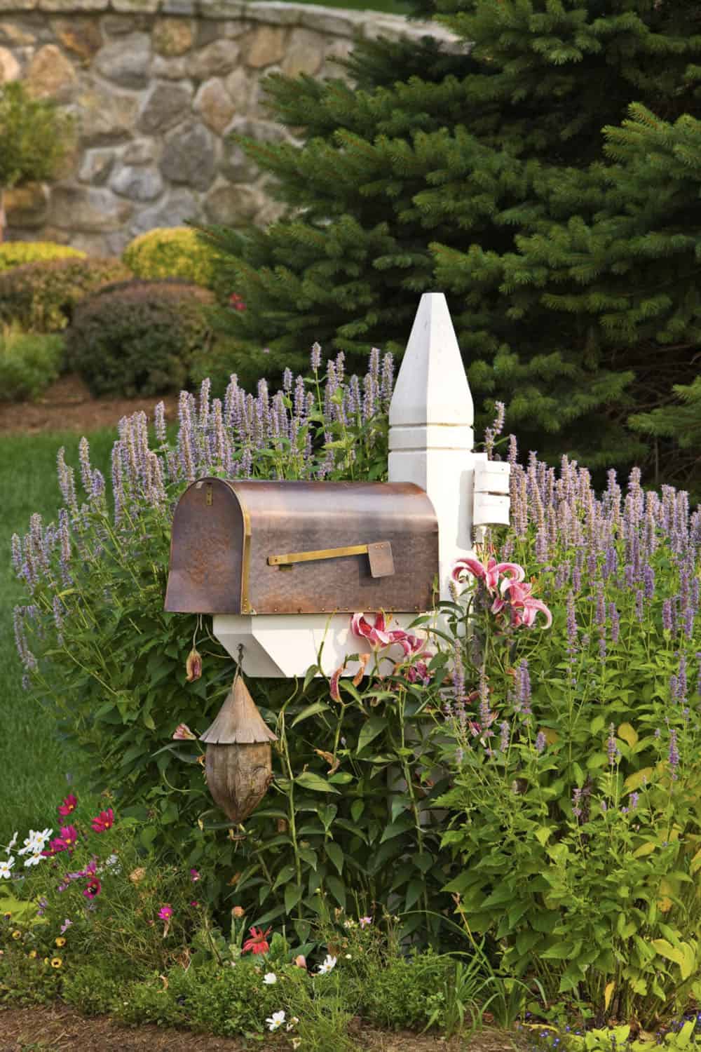 small garden around a mailbox