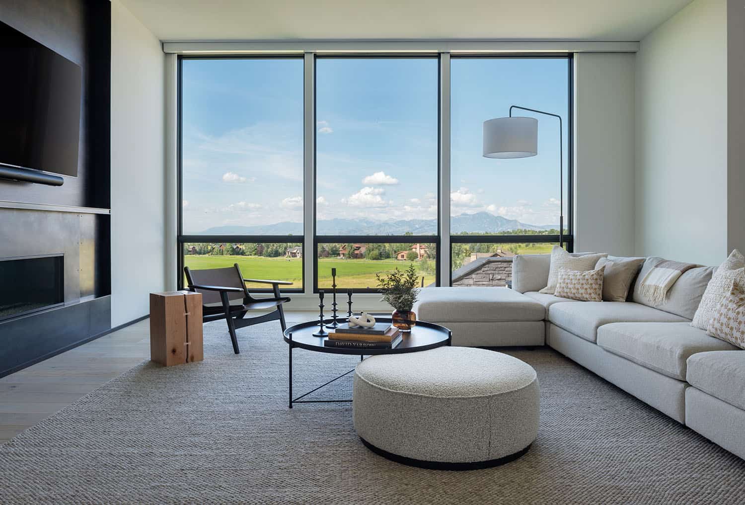 modern living room with a large window