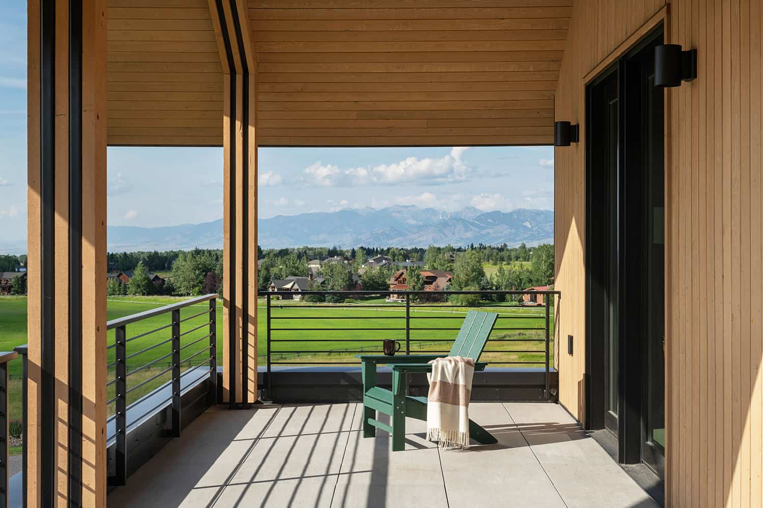 modern house exterior with a covered patio
