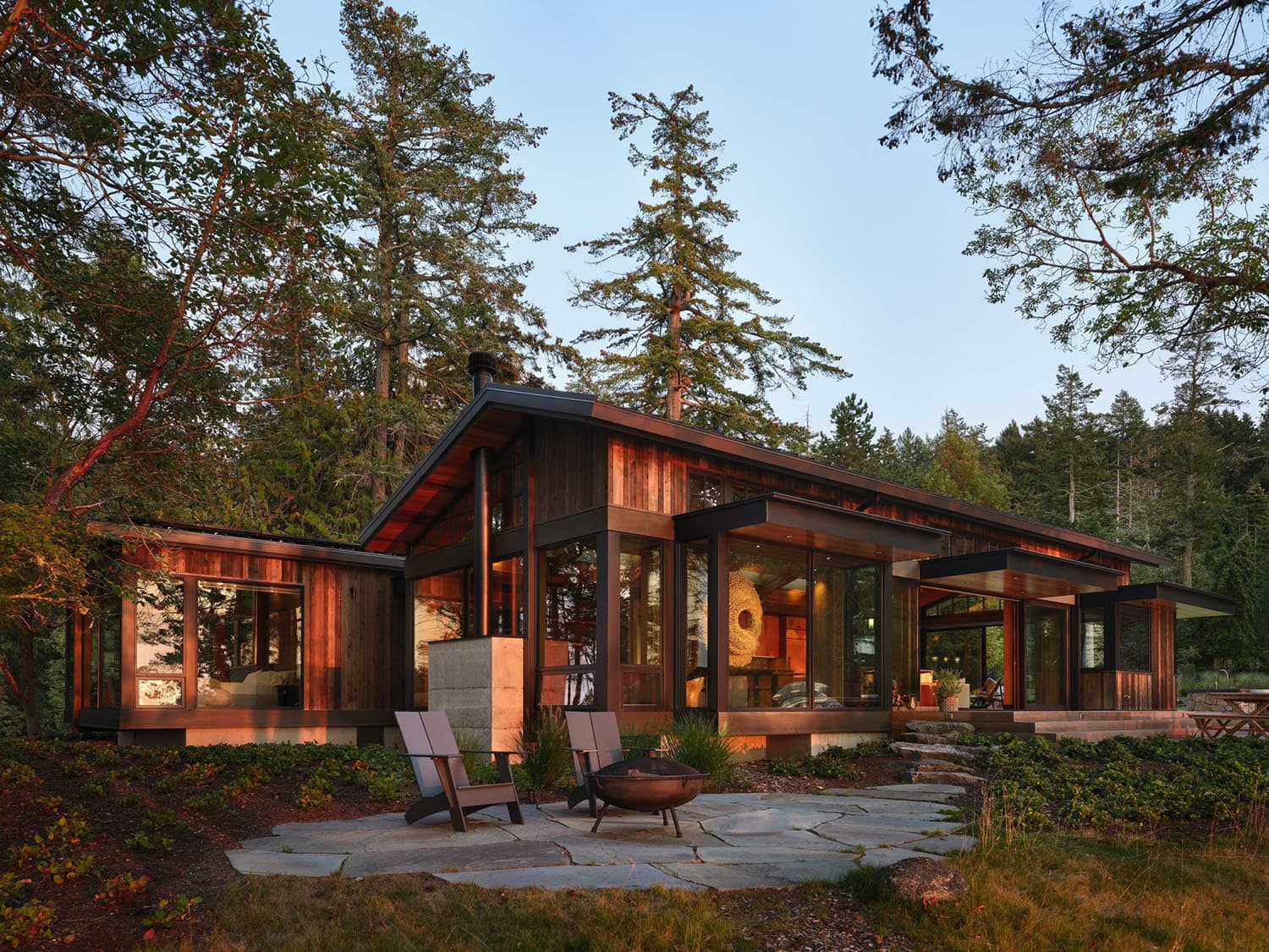 rustic waterfront house exterior