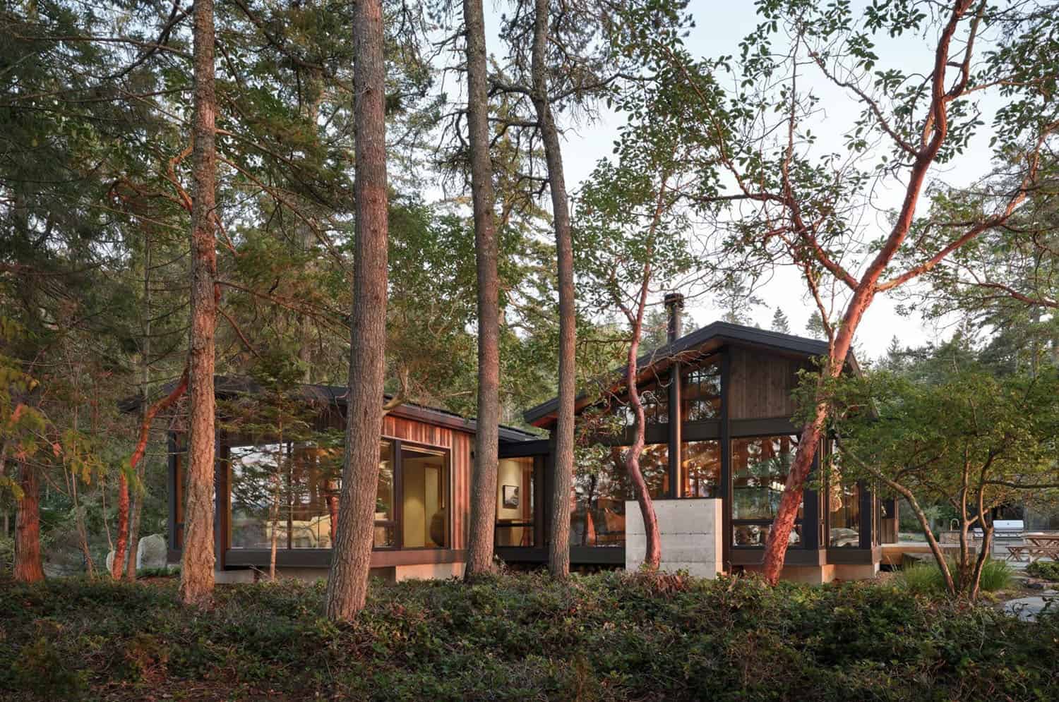 rustic waterfront house exterior