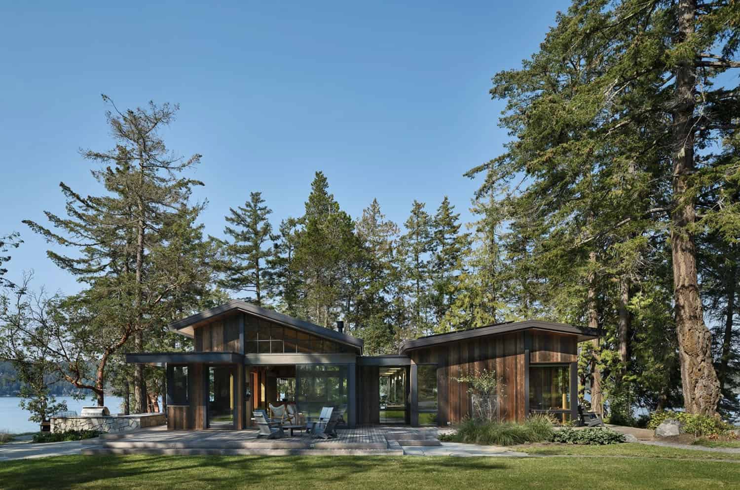 rustic waterfront house exterior