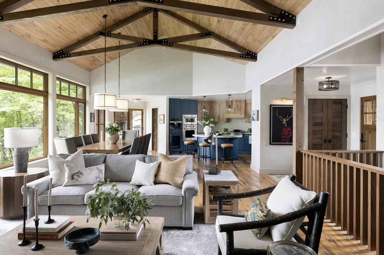 transitional style great room
