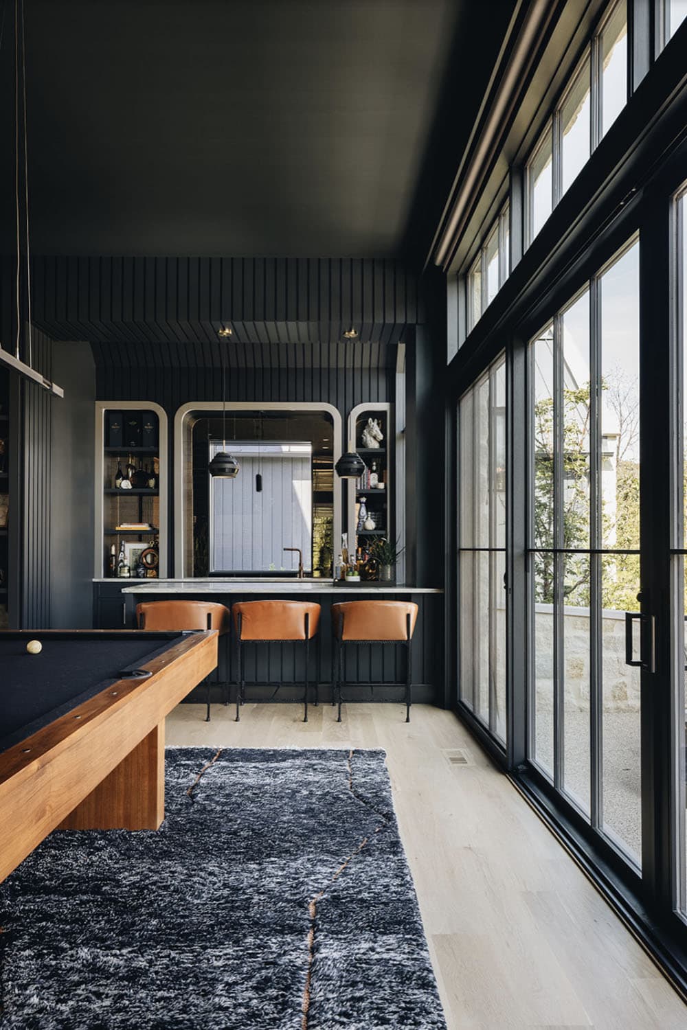 transitional home bar