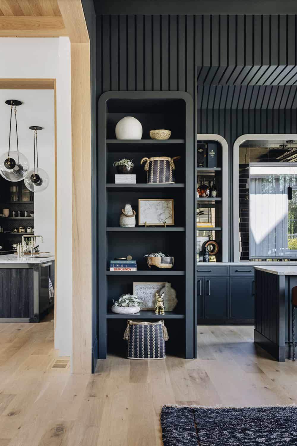 transitional home bar