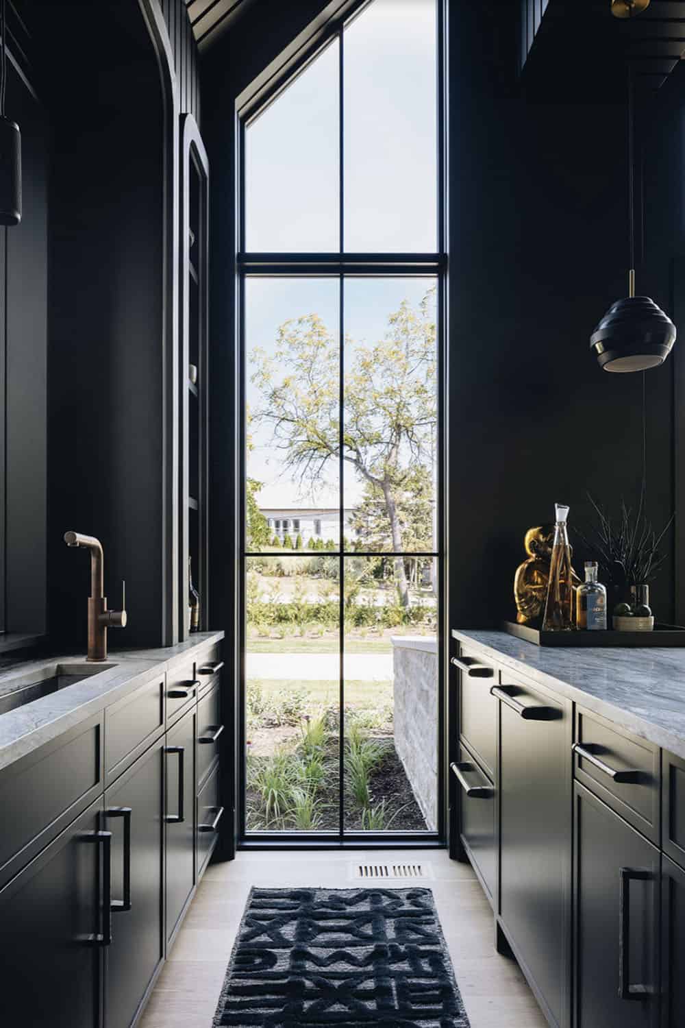 transitional home bar