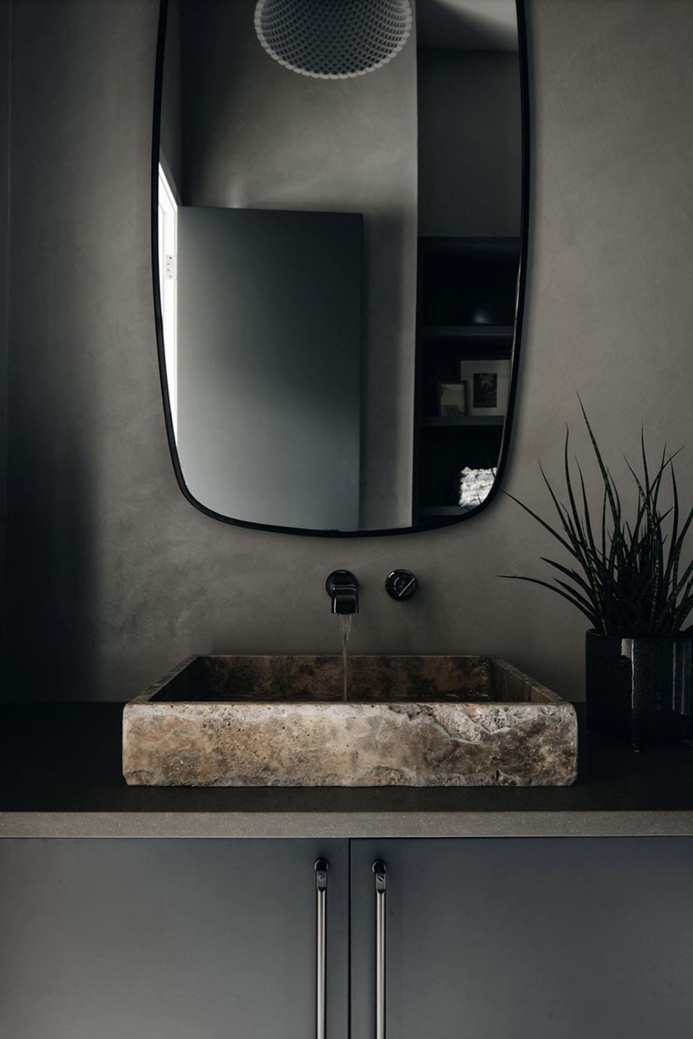 transitional powder room